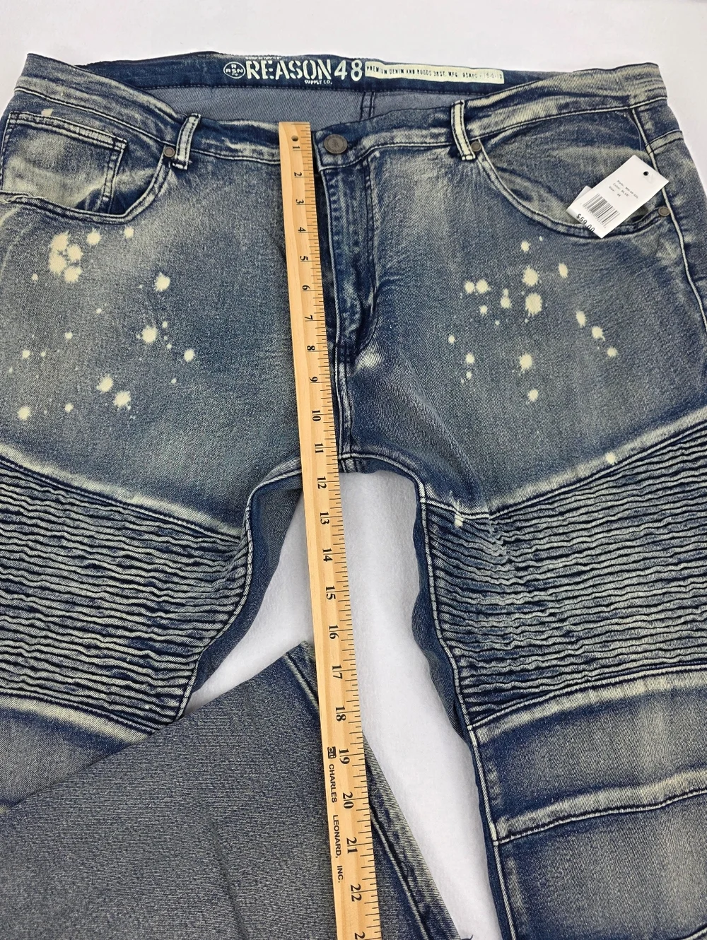 Reason Brand Big and Tall Men's Touch Up Skinny Jeans Size 48 Blue NWT AA-3415